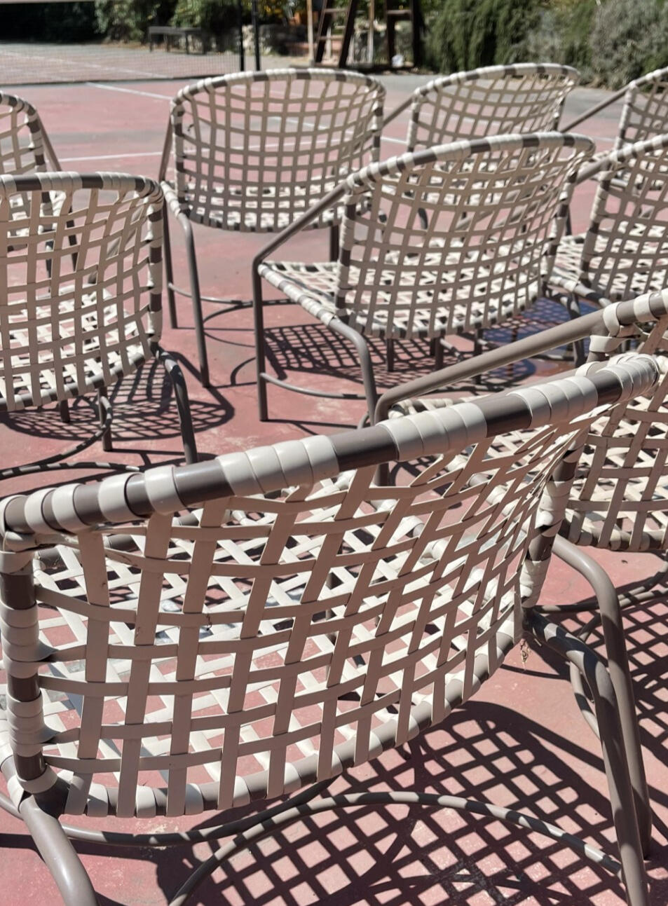 Patio Furniture repair in Los Angeles with new vinyl strapping